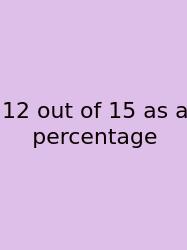 12 Out Of 15 As A Percentage