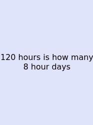 120 Hours Is How Many 8 Hour Days