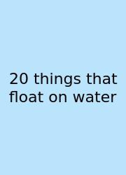 20 Things That Float On Water