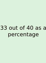 33 Out Of 40 As A Percentage