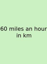 60 Miles An Hour In Km