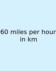 60 Miles Per Hour In Km
