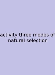 Activity Three Modes Of Natural Selection