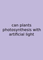 Can Plants Photosynthesis With Artificial Light