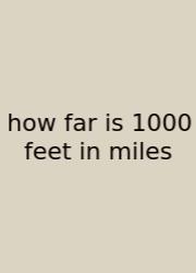 How Far Is 1000 Feet In Miles