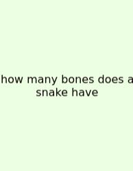 How Many Bones Does A Snake Have