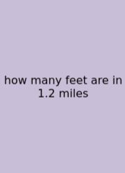 How Many Feet Are In 1.2 Miles