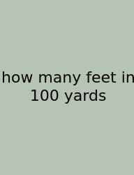 How Many Feet In 100 Yards
