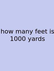 How Many Feet Is 1000 Yards