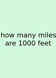 How Many Miles Are 1000 Feet