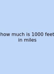How Much Is 1000 Feet In Miles