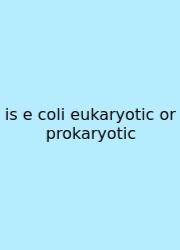 Is E Coli Eukaryotic Or Prokaryotic