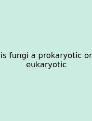 Is Fungi A Prokaryotic Or Eukaryotic