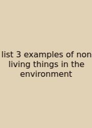 List 3 Examples Of Non Living Things In The Environment