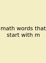 Math Words That Start With M