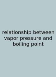 Relationship Between Vapor Pressure And Boiling Point