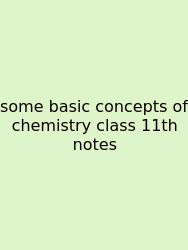 Some Basic Concepts Of Chemistry Class 11th Notes