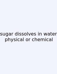 Sugar Dissolves In Water Physical Or Chemical