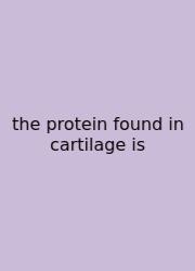 The Protein Found In Cartilage Is