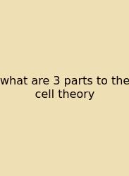 What Are 3 Parts To The Cell Theory