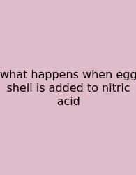 What Happens When Egg Shell Is Added To Nitric Acid