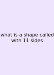 What Is A Shape Called With 11 Sides