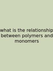 What Is The Relationship Between Polymers And Monomers
