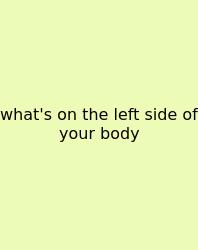 What's On The Left Side Of Your Body